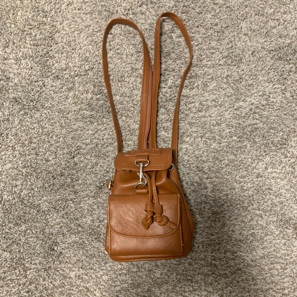 Mini Brown Leather Backpack